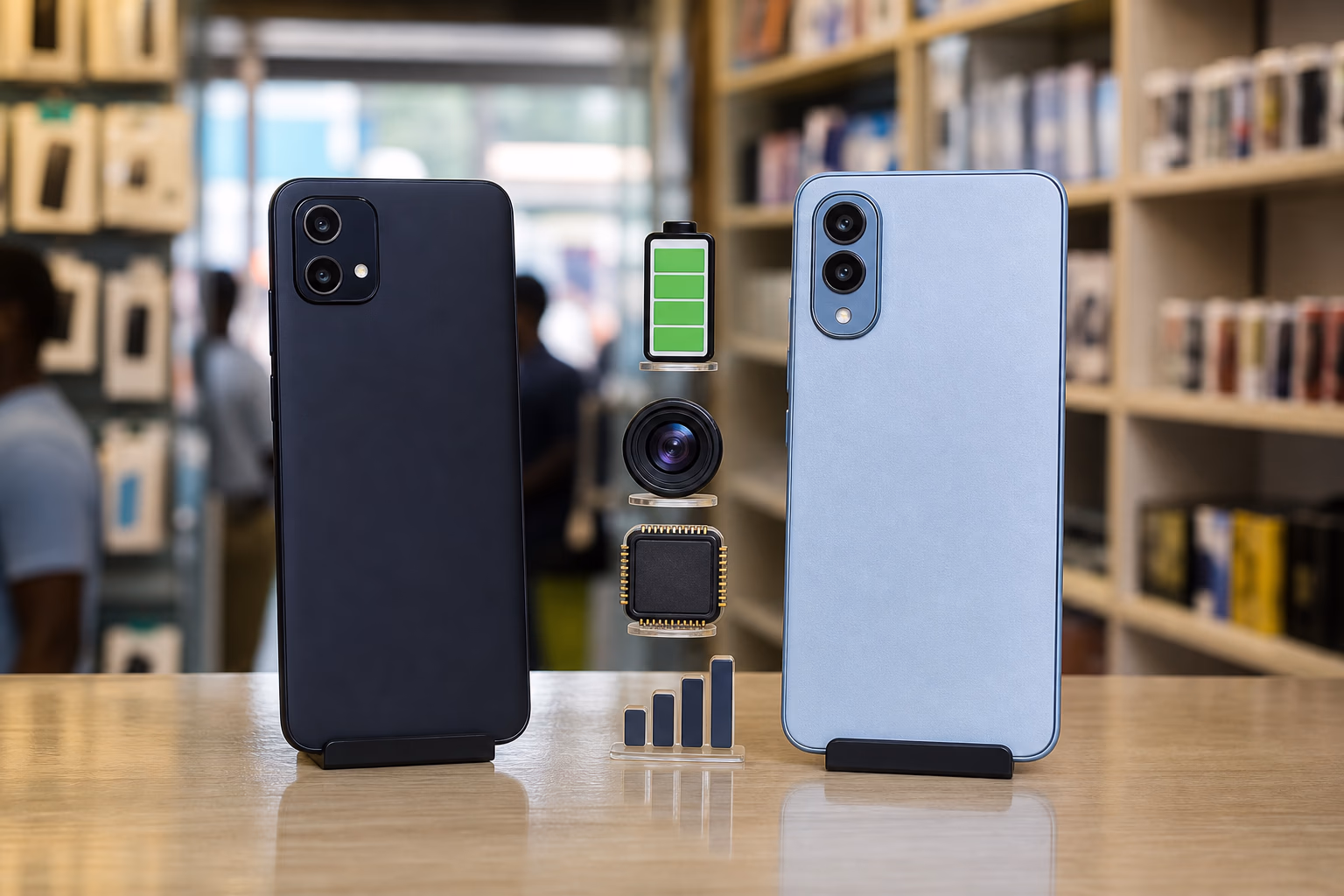 Budget phone comparison cues for battery camera storage and network
