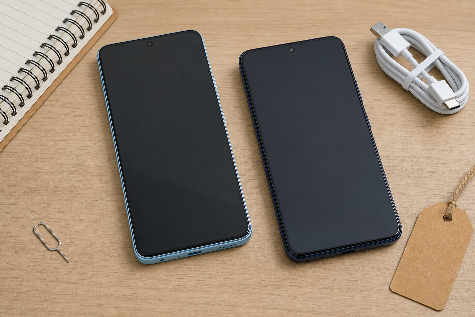 Generic Android phone charging beside battery packs for a battery and charging comparison