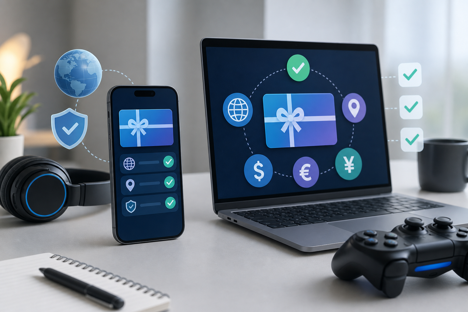Digital gift card region compatibility checklist with gaming accessories