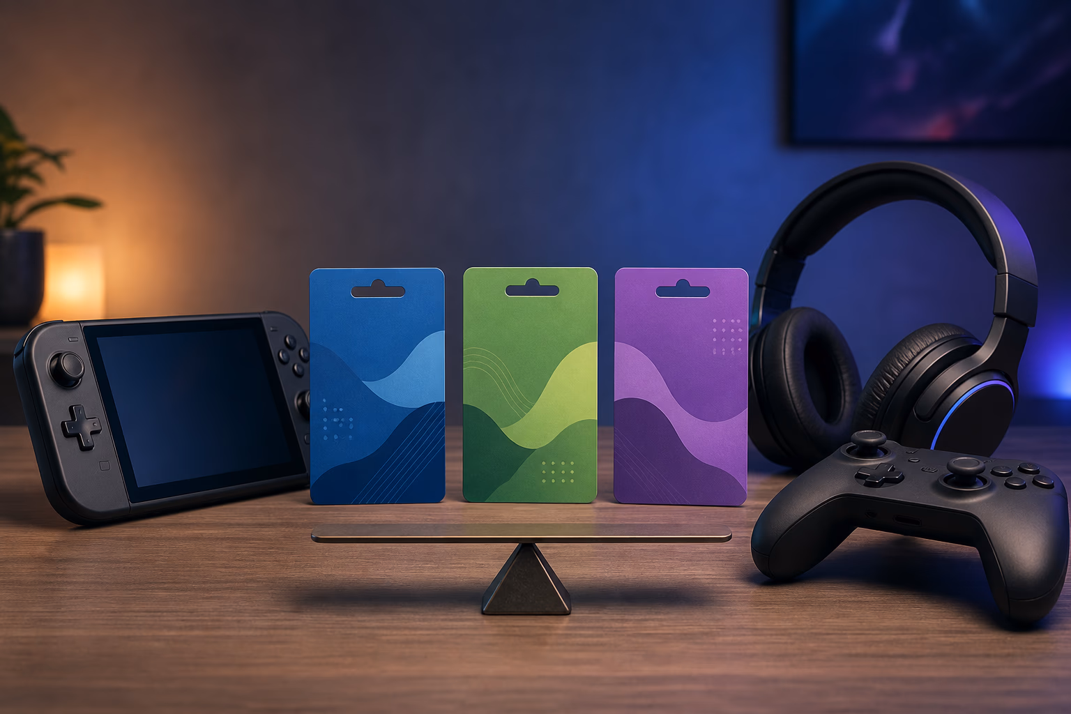 Gaming gift card alternatives beside handheld and controller accessories