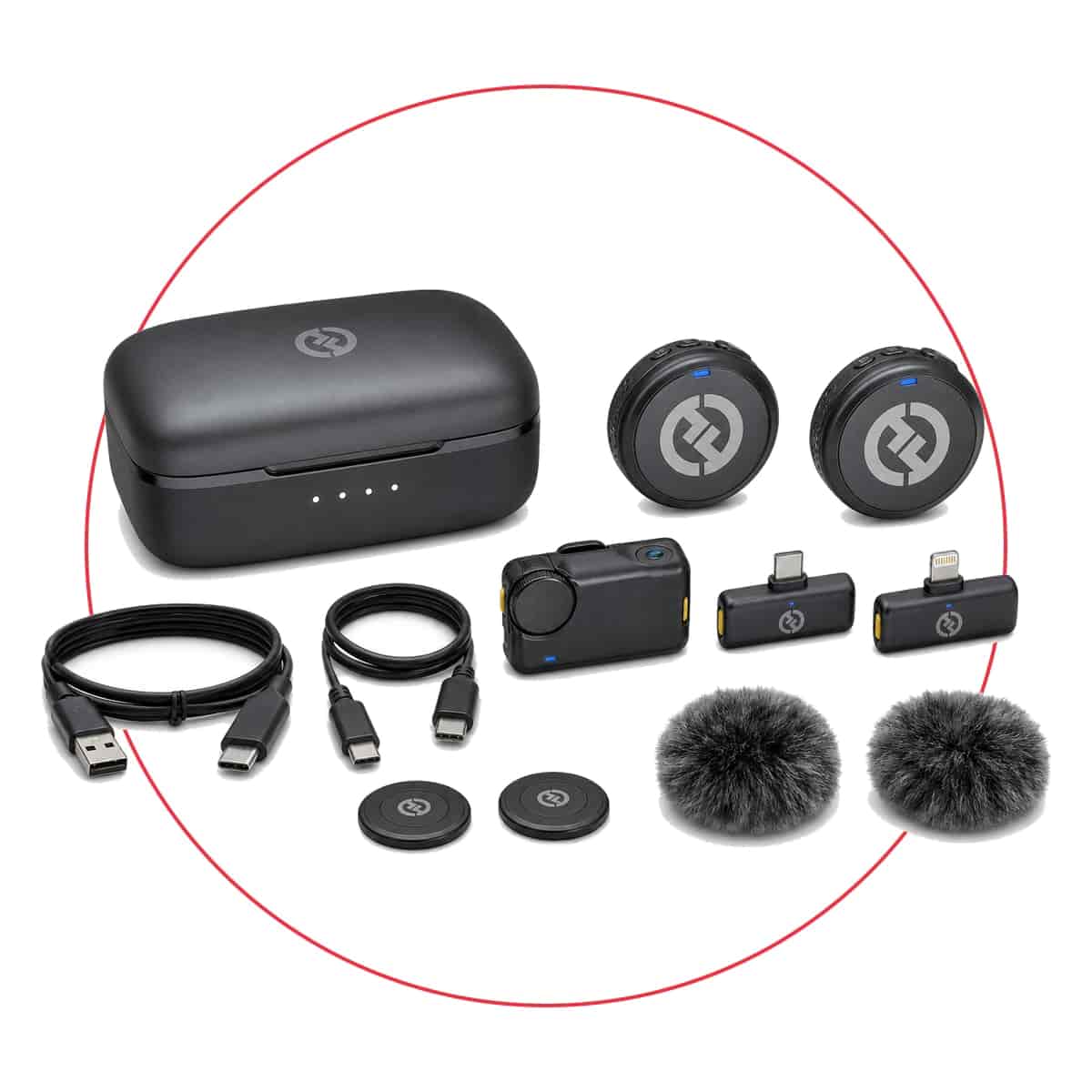 Hollyland LARK M2 DUO Wireless Combo Microphone System (Shine Charcoal)
