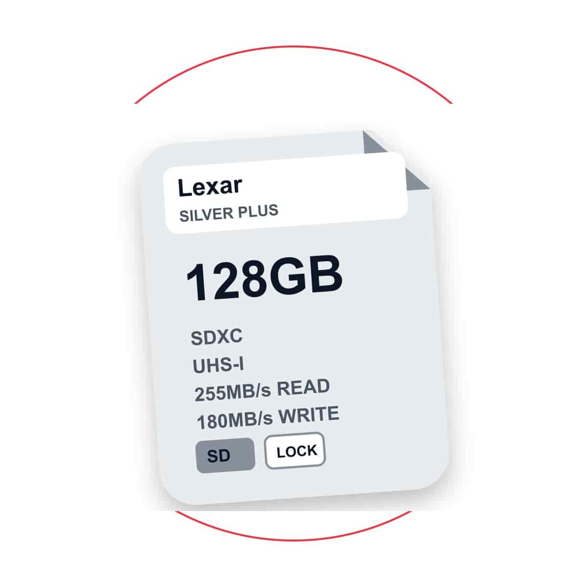 Lexar 128GB Professional SILVER PLUS UHS-I SDXC Memory Card