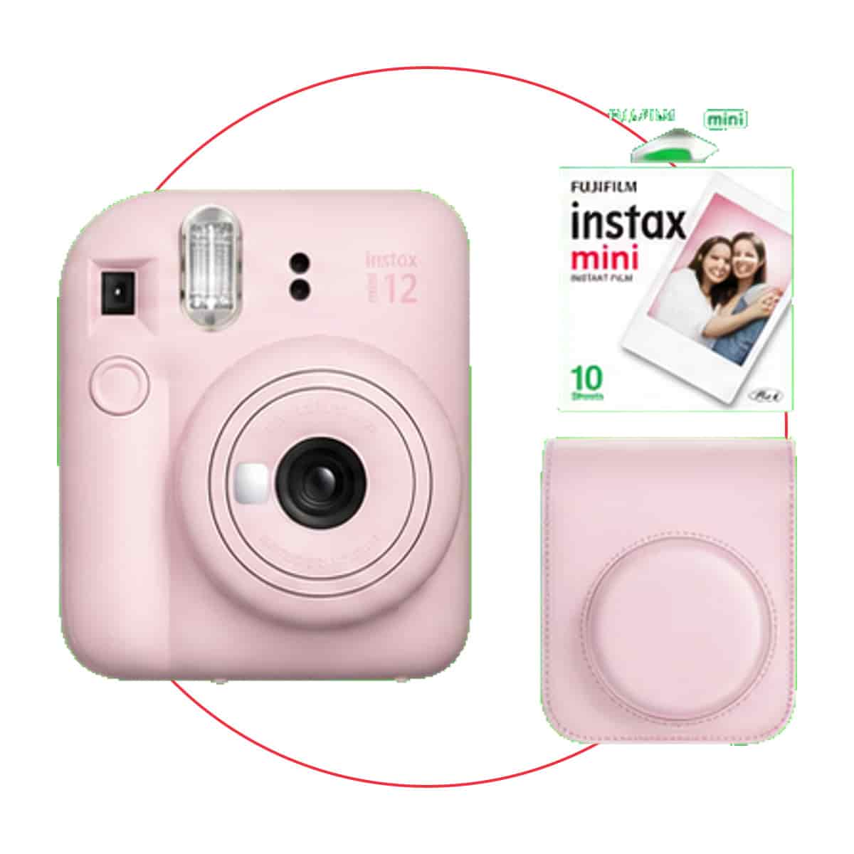 FUJIFILM instax mini 12 Camera, Film and Pouch Kit