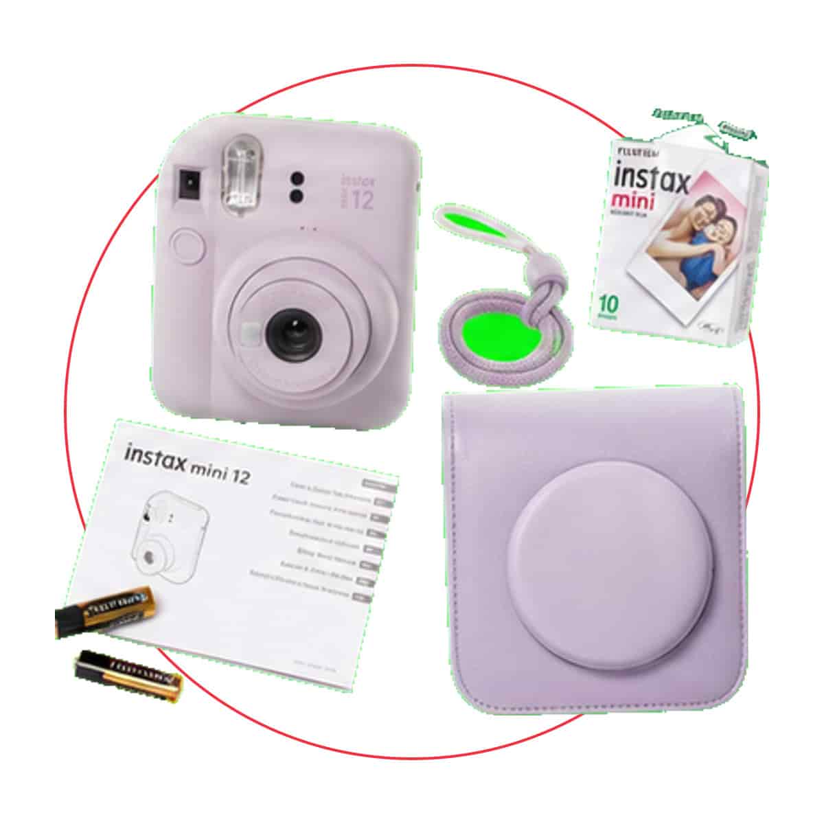 FUJIFILM instax mini 12 Camera, Film and Pouch Kit