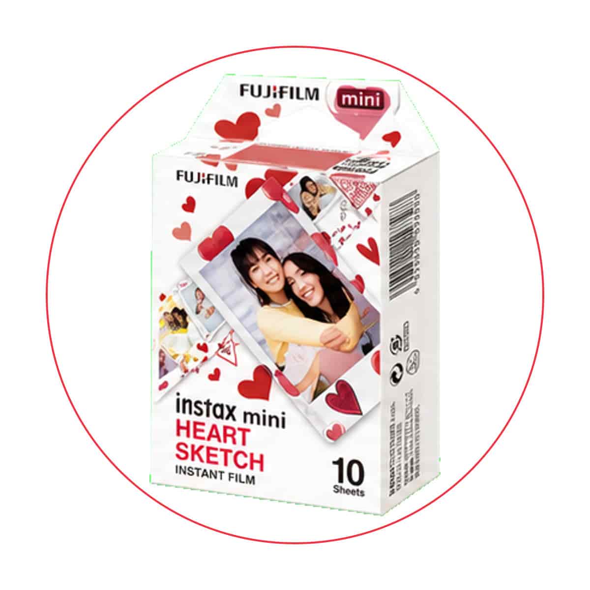 FUJIFILM instax mini Heart Sketch Instant Film (10 Exposures)