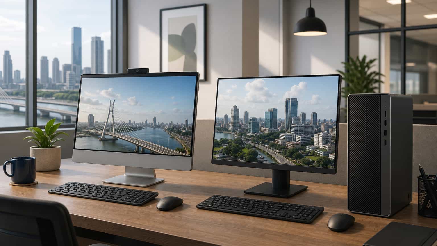 HP ProOne 240 G10 AIO vs HP Slim S01 Bundle: Cleaner Desk or Lower Office Cost?
