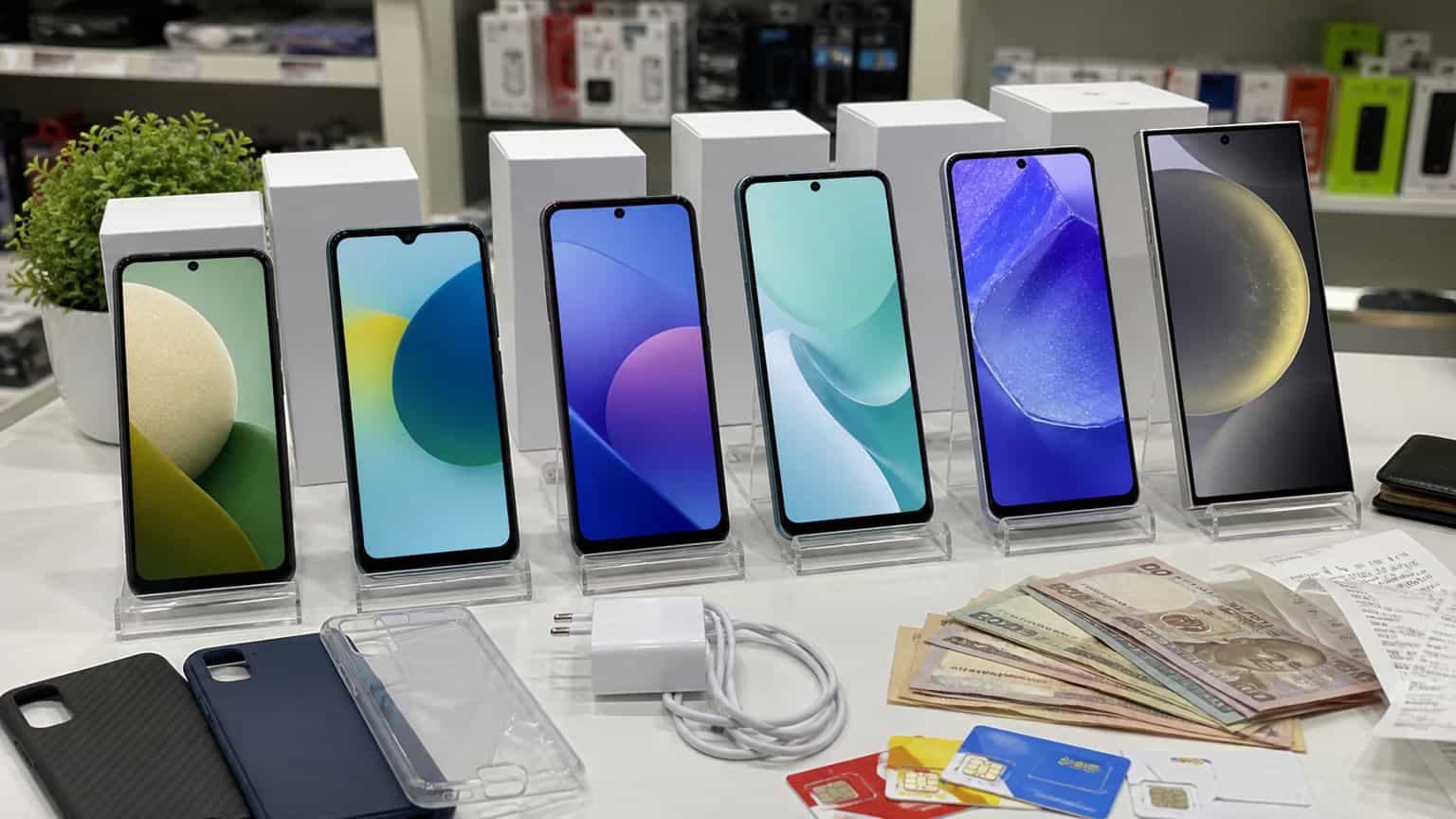 Samsung Galaxy A Series phones arranged as a practical Nigerian buying guide visual