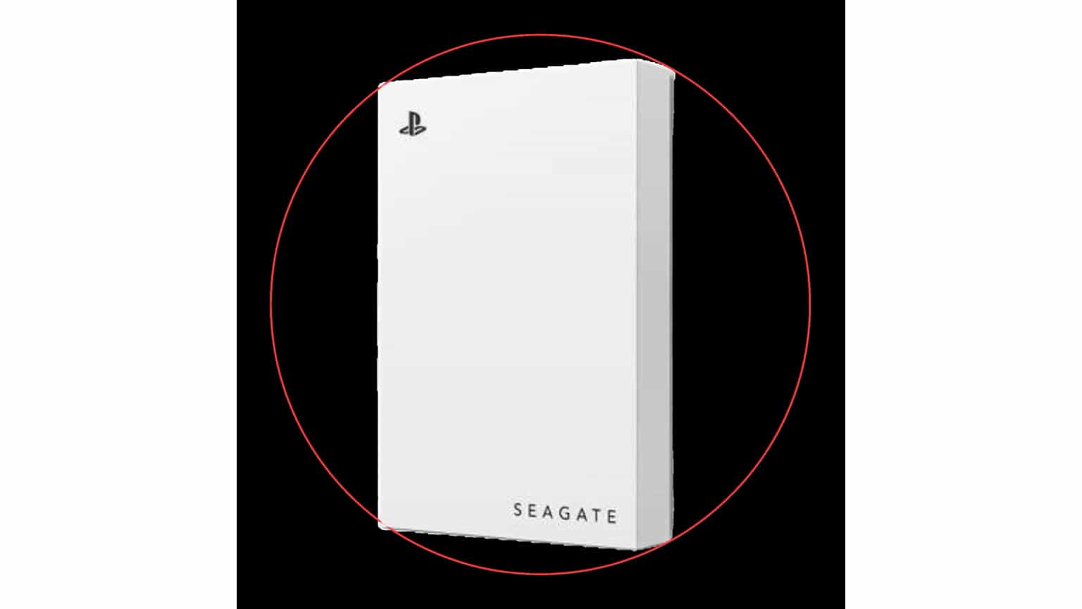 External hard drive beside a PlayStation 5 console setup for game storage