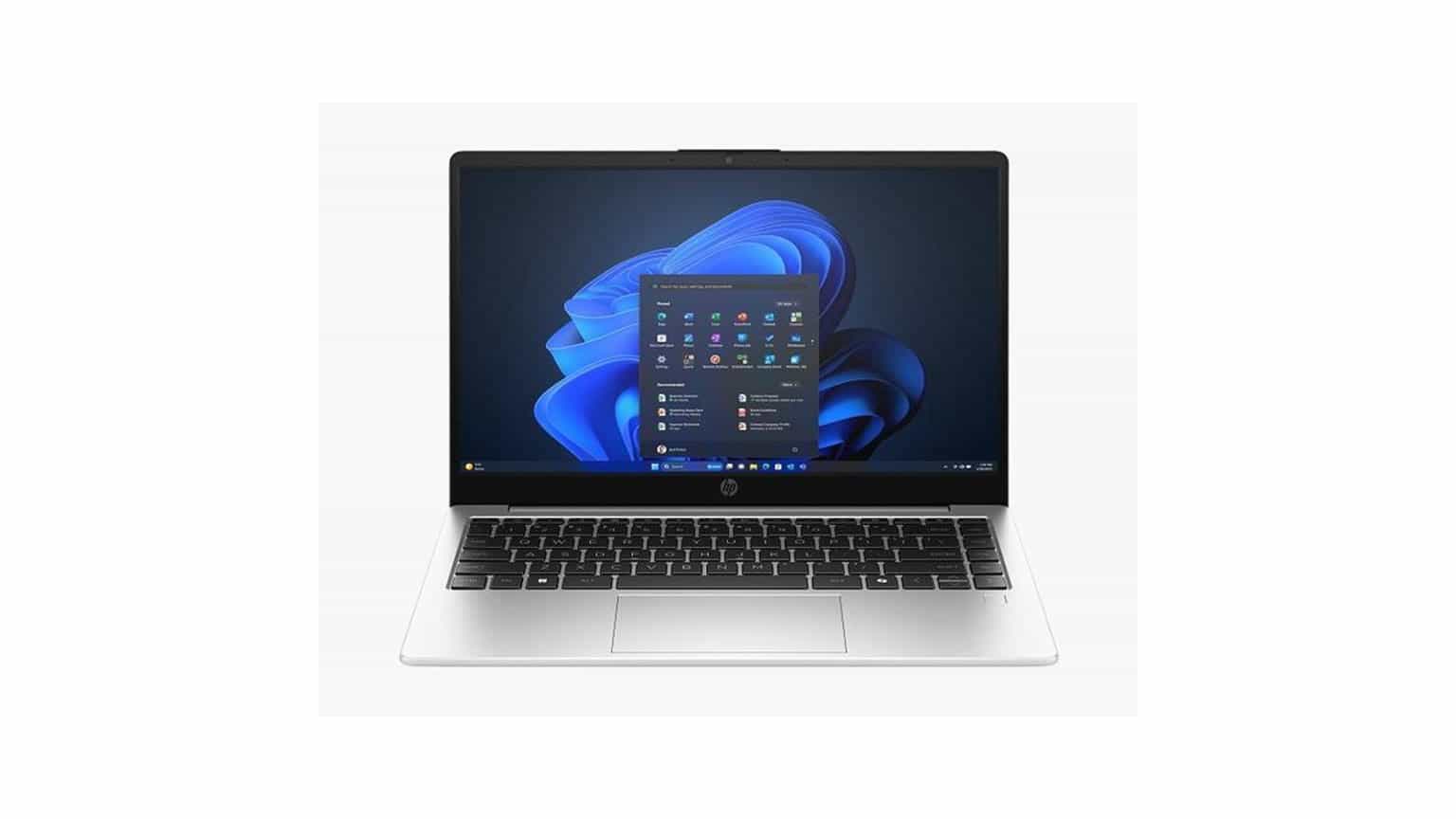 HP 240R 14-inch G10 laptop on a clean desk with work accessories