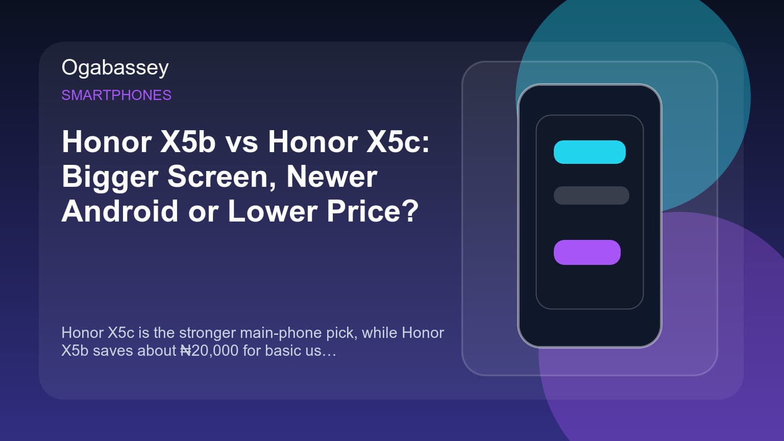 Honor X5b vs Honor X5c: Bigger Screen, Newer Android or Lower Price? Ogabassey feature image