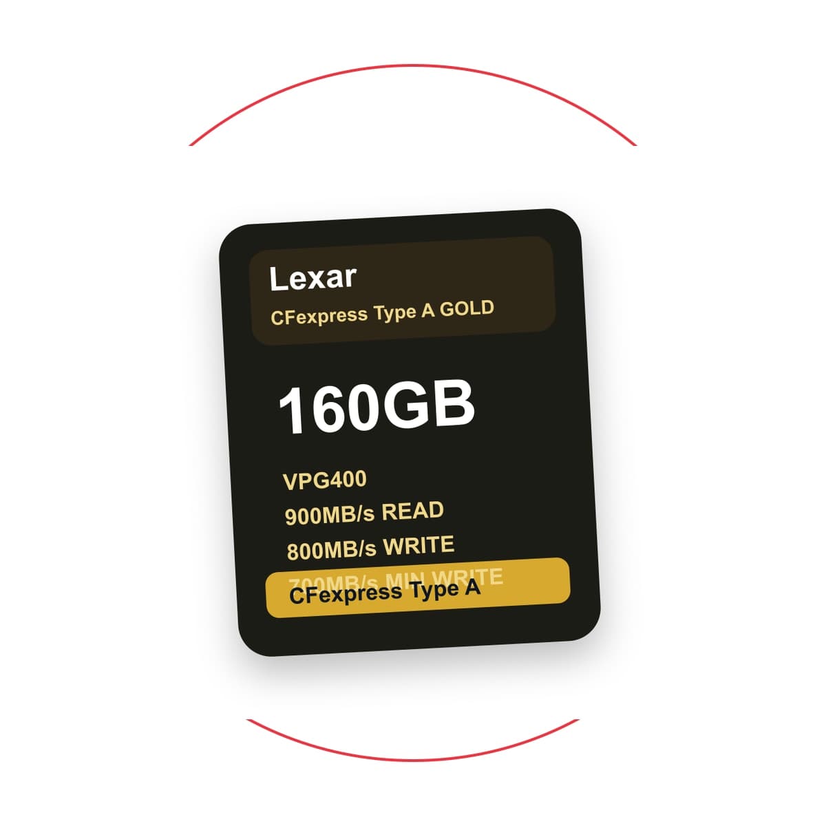 Lexar 160GB Professional CFexpress Type A Card GOLD Series