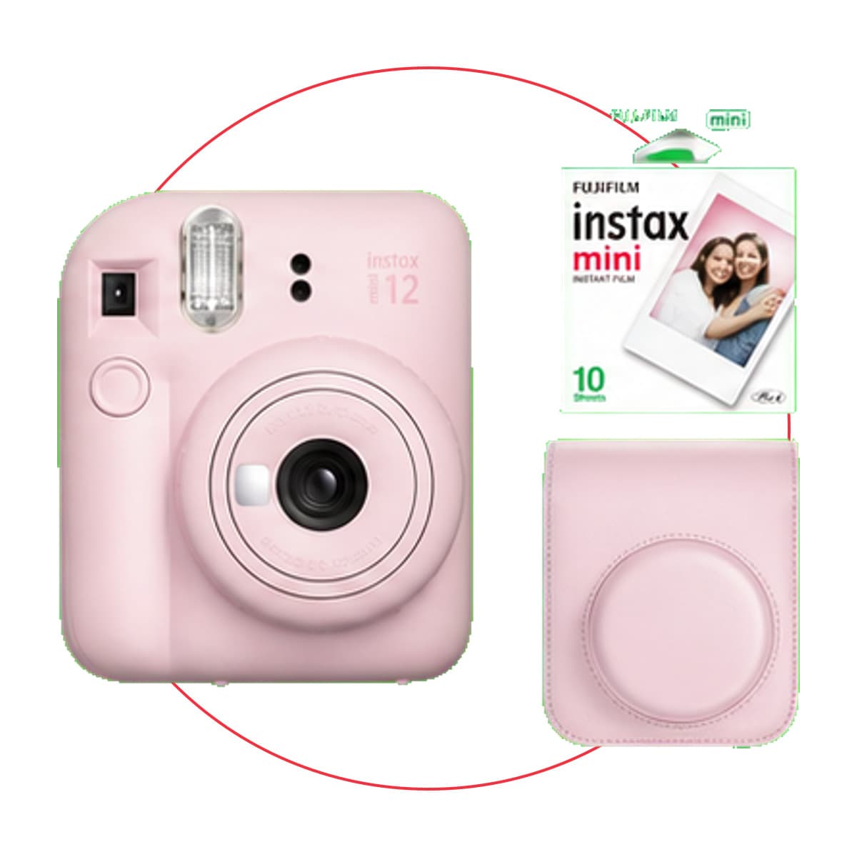 FUJIFILM instax mini 12 Camera, Film and Pouch Kit
