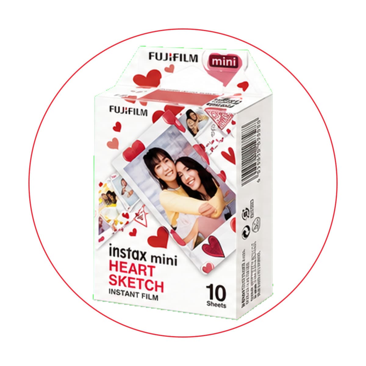 FUJIFILM instax mini Heart Sketch Instant Film (10 Exposures)