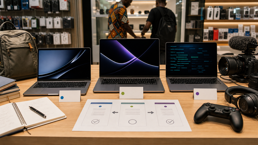 Comparison diagram showing MacBook Pro M1 Pro against M4 Pro and M5 Pro alternatives for students, creators, developers, and gaming buyers