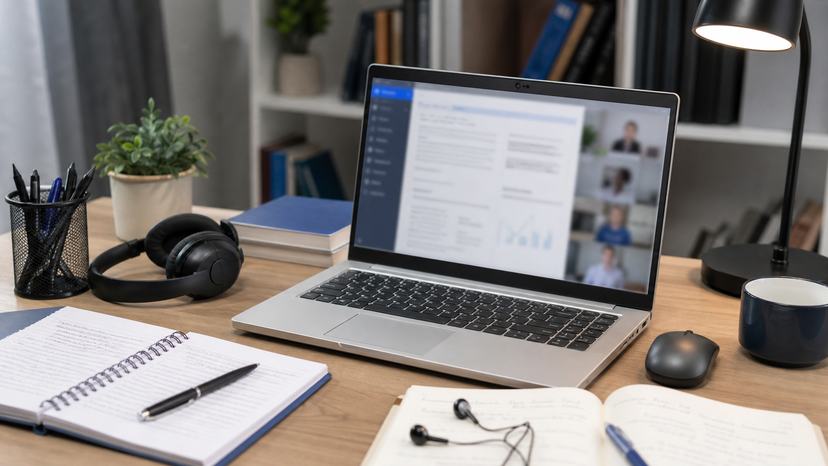 14-inch HP business laptop setup for documents, video calls and daily study work