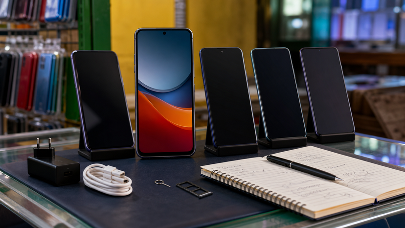 Nigeria smartphone comparison desk with Infinix Hot 70 Pro and alternative phone silhouettes