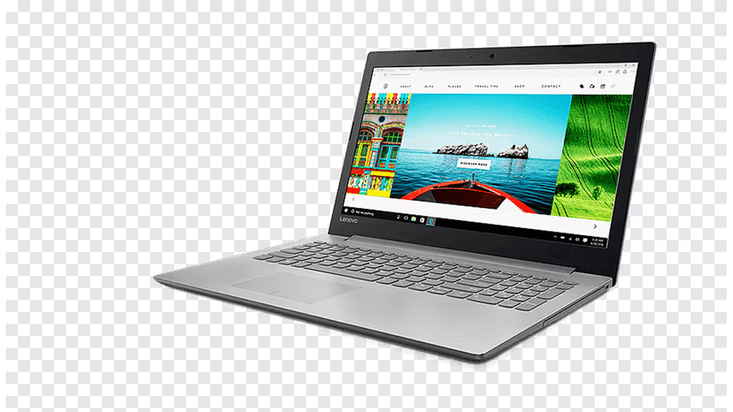 Close view of a slim 14 inch laptop with documents and video call accessories nearby