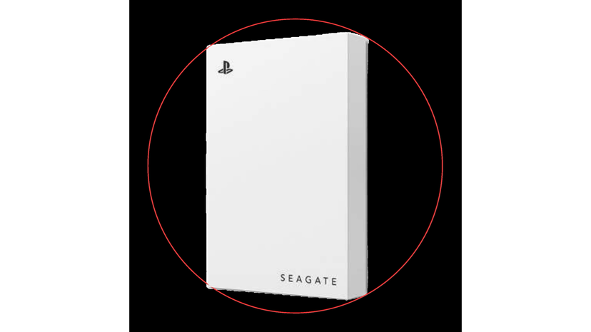 PlayStation 5 storage setup with external drive connected by USB cable