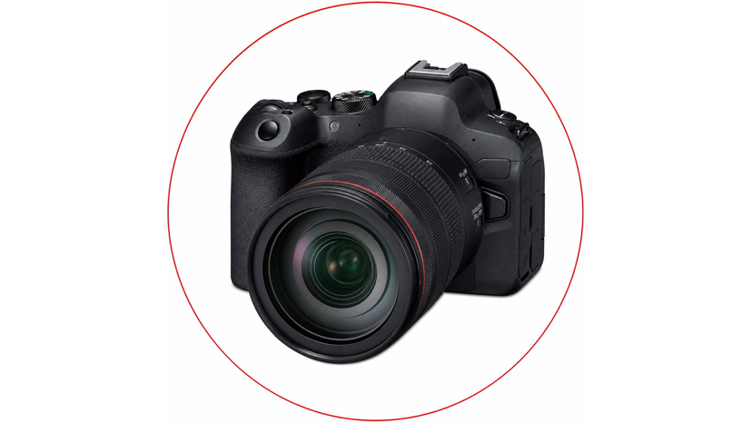 Hybrid camera setup prepared for photo and video work with a microphone, filter and standard zoom lens