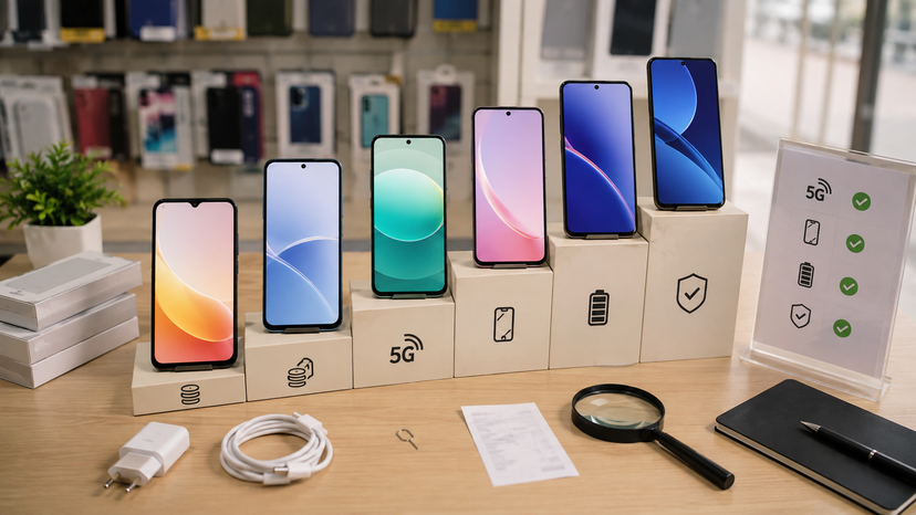 Samsung Galaxy A-series buying ladder showing A06, A16, A26, A27, A37 and A57 comparison points