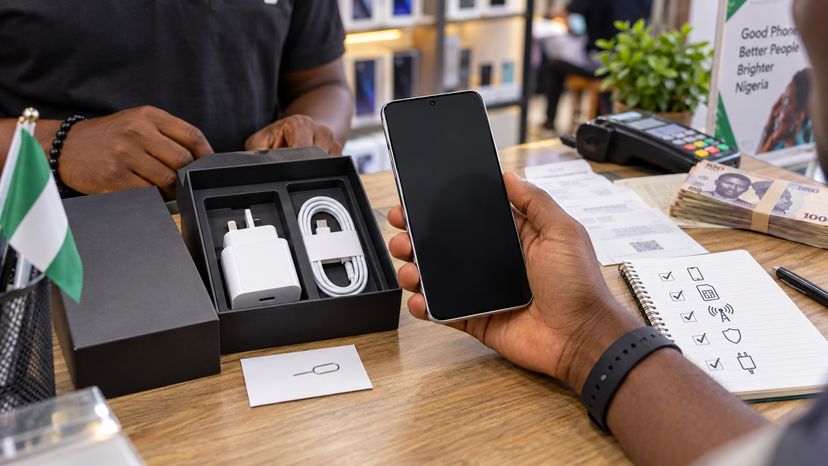 Samsung Galaxy S25 Nigeria pre-purchase checklist for storage network warranty and charger checks