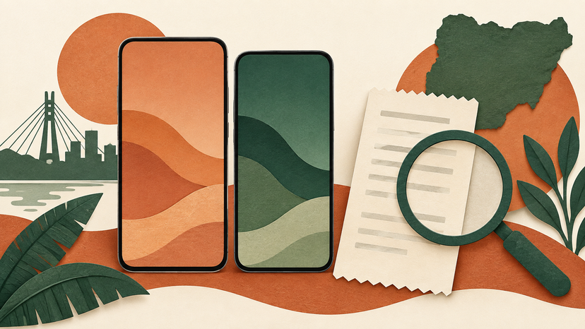 Abstract illustration of checking a smartphone offer