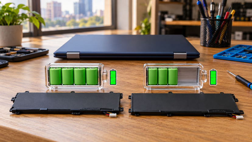 Conceptual illustration comparing original battery capacity with reduced usable capacity, without text or numerical labels