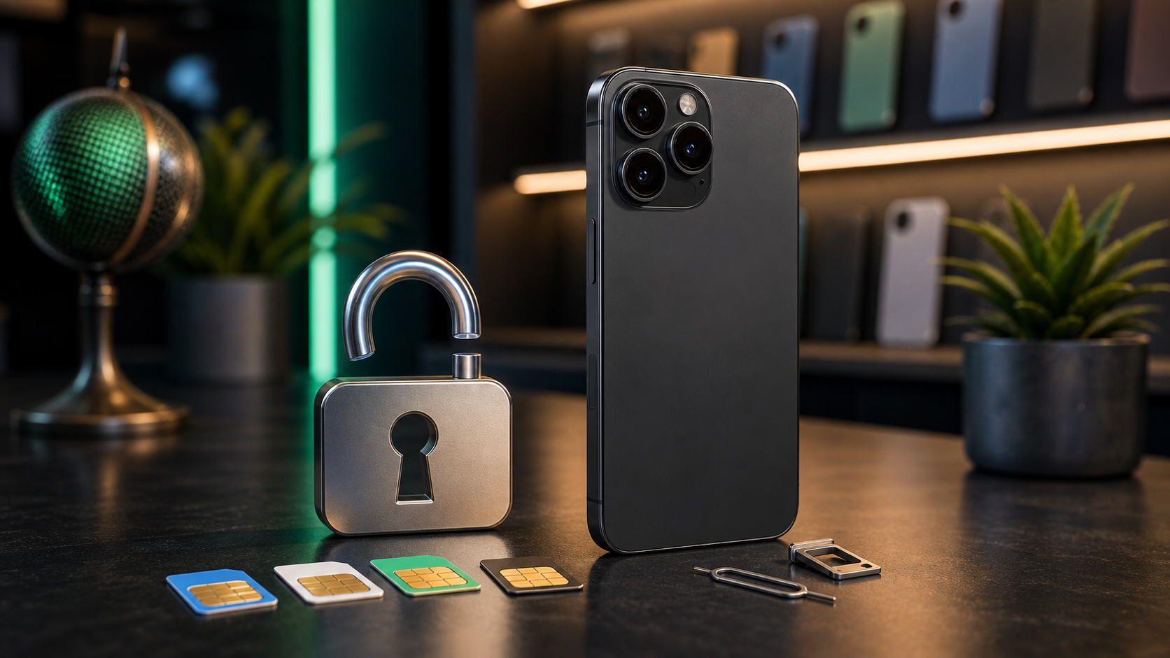 Factory unlocked iPhone buyer guide visual showing SIM, eSIM, carrier lock, and IMEI checks